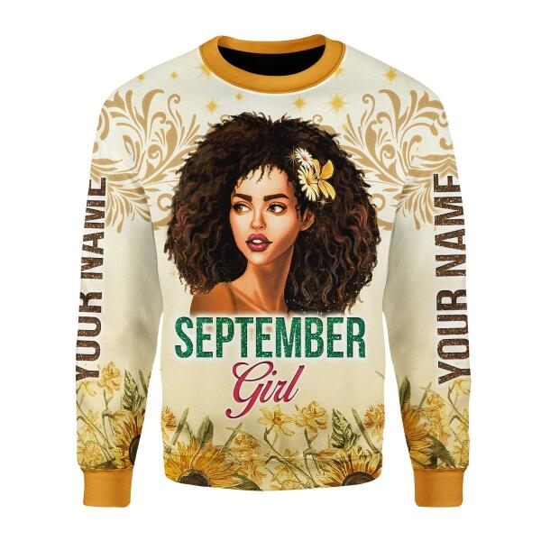 Customspig Personalized Sweatshirt September Girl All Over Printed