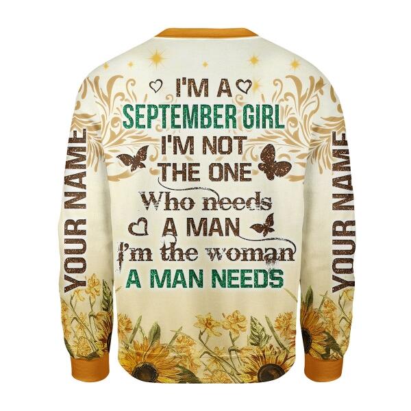 Customspig Personalized Sweatshirt September Girl All Over Printed