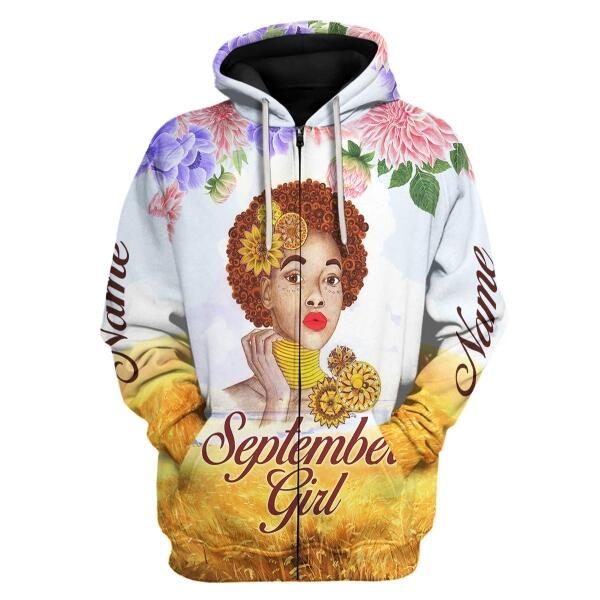 CustomsPig Personalized Hoodie September Girl All Over Printed