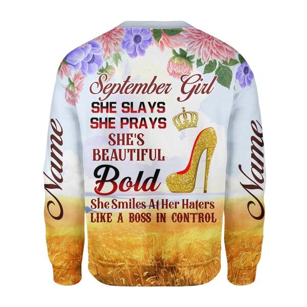 Customspig Personalized Sweatshirt September Girl All Over Printed