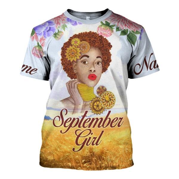 CustomsPig Personalized Tops September Girl All Over Printed