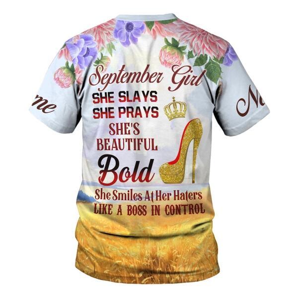 CustomsPig Personalized Tops September Girl All Over Printed