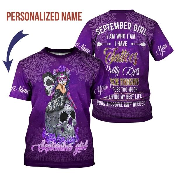 CustomsPig Personalized T-shirt September Girl All Over Printed