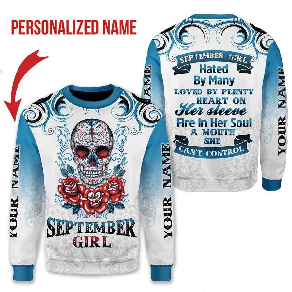 CustomsPig Personalized Tops September Girl Rose All Over Printed