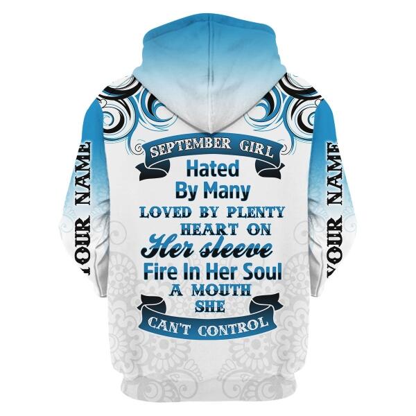 CustomsPig Personalized Tops September Girl Rose All Over Printed