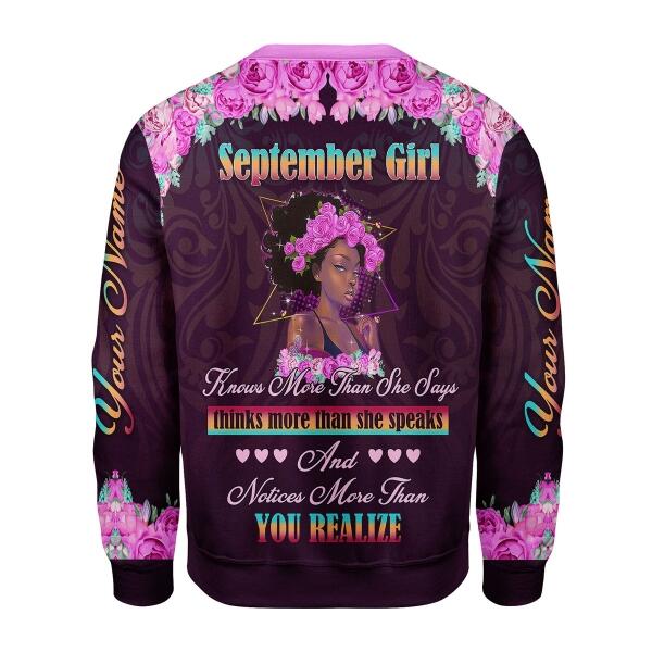 Customspig Personalized Sweatshirt September Girl All Over Printed