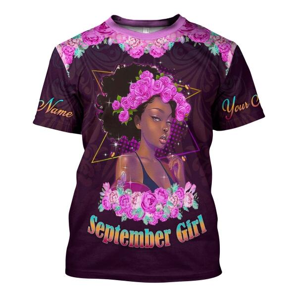CustomsPig Personalized Tops September Girl All Over Printed