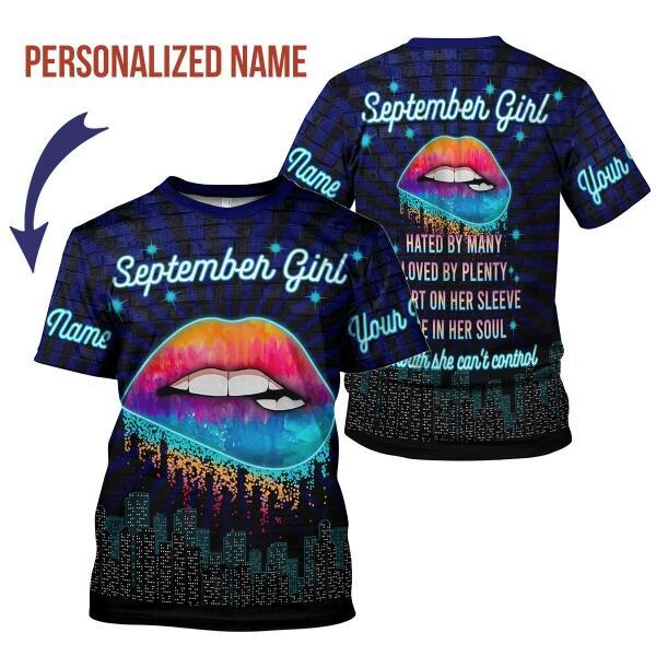 CustomsPig Personalized T-shirt September Girl All Over Printed