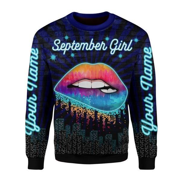 Customspig Personalized Sweatshirt September Girl All Over Printed