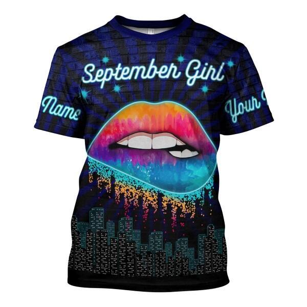 CustomsPig Personalized T-shirt September Girl All Over Printed