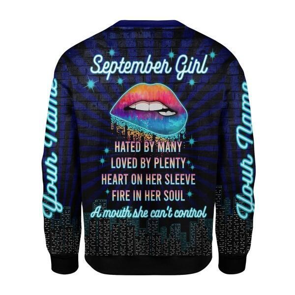 CustomsPig Personalized Ugly Sweater September Girl All Over Printed