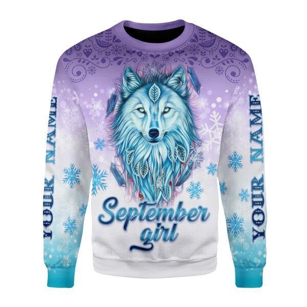 CustomsPig Personalized Ugly Sweater I'm A September Queen All Over Printed