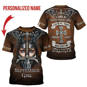 CustomsPig Personalized T-shirt September Girl All Over Printed