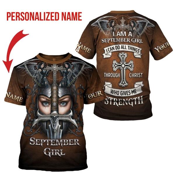 CustomsPig Personalized T-shirt September Girl All Over Printed