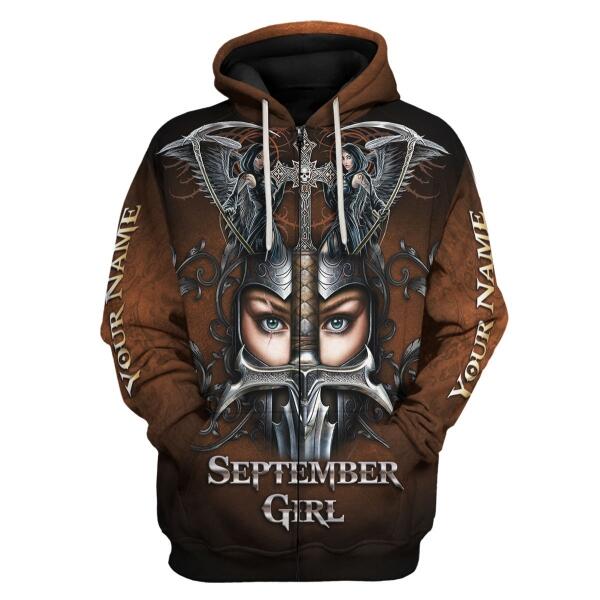 CustomsPig Personalized Zip Hoodie September Girl All Over Printed