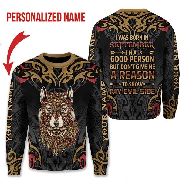 CustomsPig Personalized Ugly Sweater September Guy All Over Printed