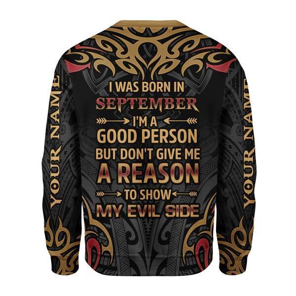 CustomsPig Personalized Ugly Sweater September Guy All Over Printed