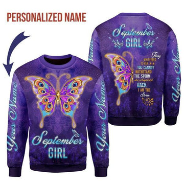 CustomsPig Personalized Tops September Girl All Over Printed