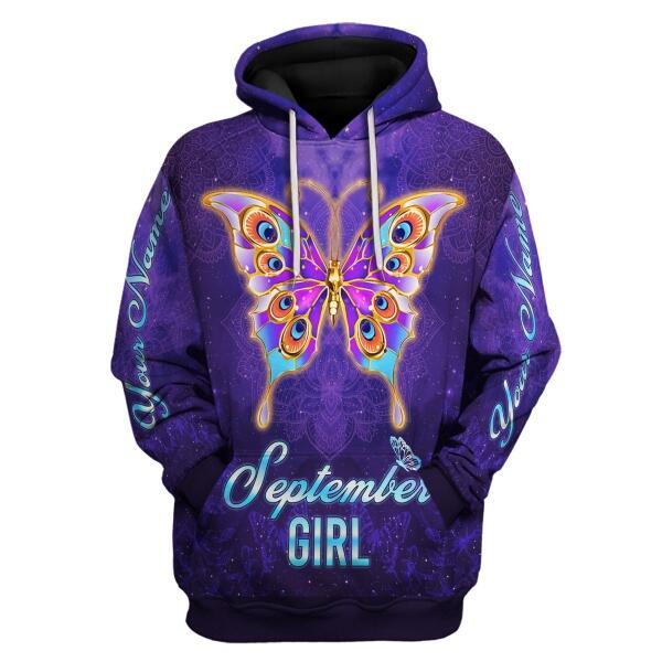 CustomsPig Personalized Hoodie September Girl All Over Printed