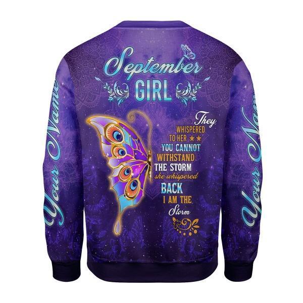 CustomsPig Personalized Ugly Sweater September Girl All Over Printed