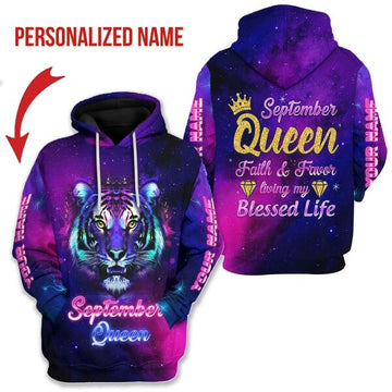 CustomsPig Personalized Hoodie Septepmber Queen All Over Printed