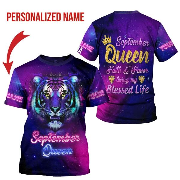 CustomsPig Personalized T-shirt Septepmber Queen All Over Printed