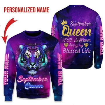 CustomsPig Personalized Ugly Sweater Septepmber Queen All Over Printed