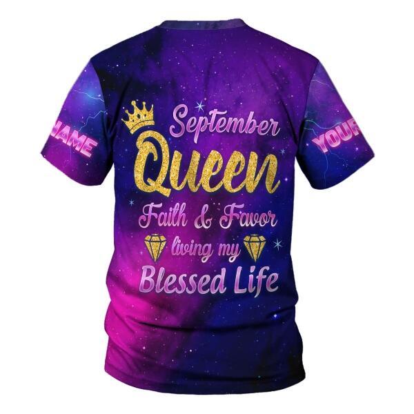 CustomsPig Personalized T-shirt Septepmber Queen All Over Printed