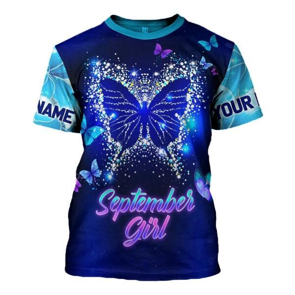 CustomsPig Personalized T-shirt September Girl All Over Printed
