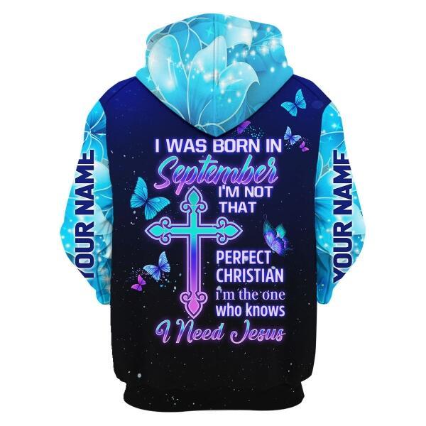 CustomsPig Personalized Hoodie September Girl All Over Printed