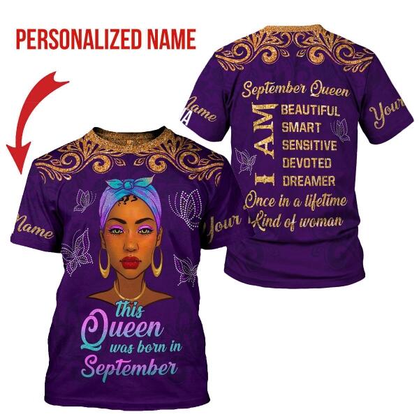 CustomsPig Personalized T-shirt September Queen All Over Printed