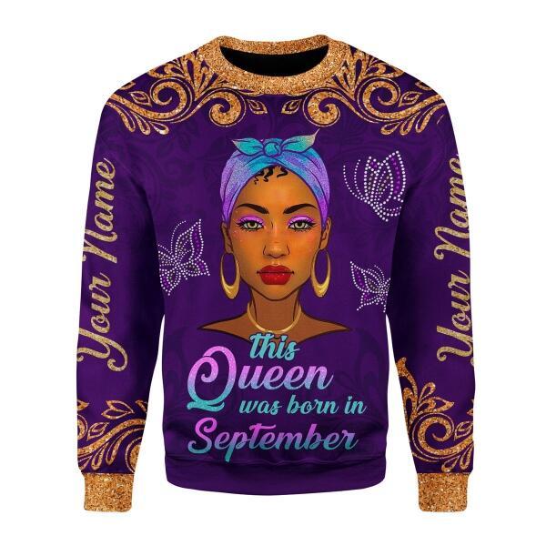 Customspig Personalized Sweatshirt September Queen All Over Printed