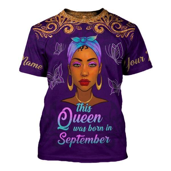 CustomsPig Personalized T-shirt September Queen All Over Printed