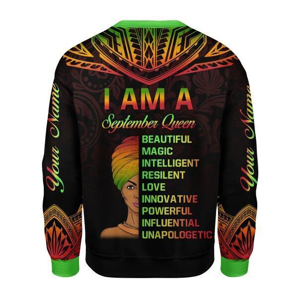 CustomsPig Personalized Ugly Sweater September Queen All Over Printed