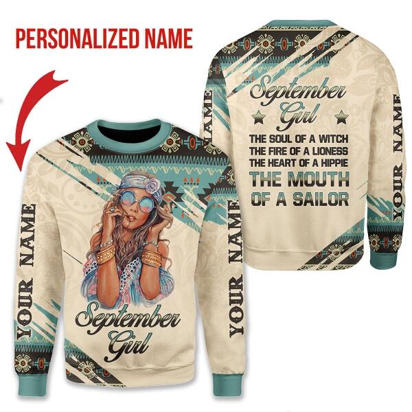 CustomsPig Personalized Tops September Girl All Over Printed