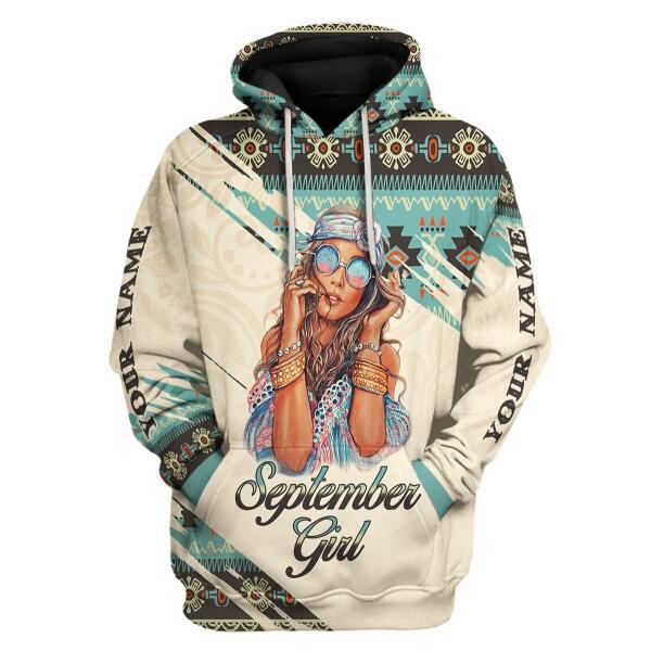 CustomsPig Personalized Hoodie September Girl All Over Printed
