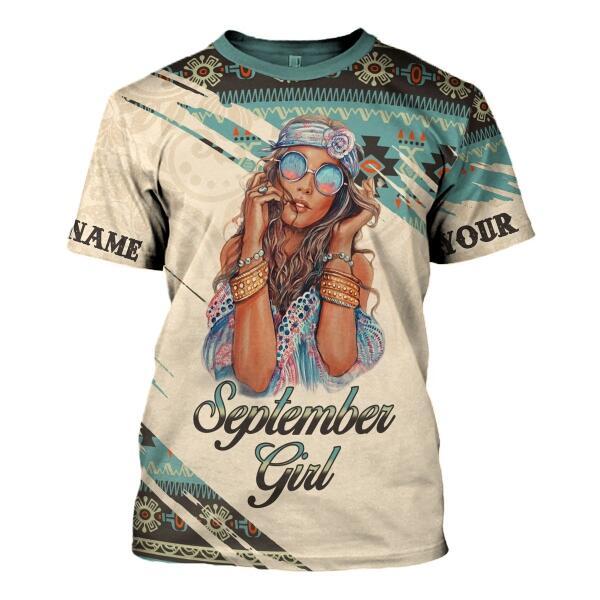CustomsPig Personalized T-shirt September Girl All Over Printed