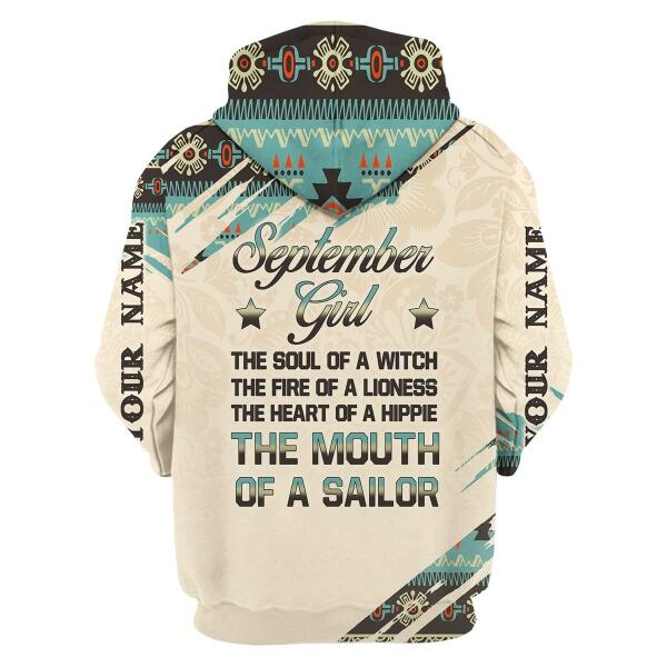 CustomsPig Personalized Tops September Girl All Over Printed