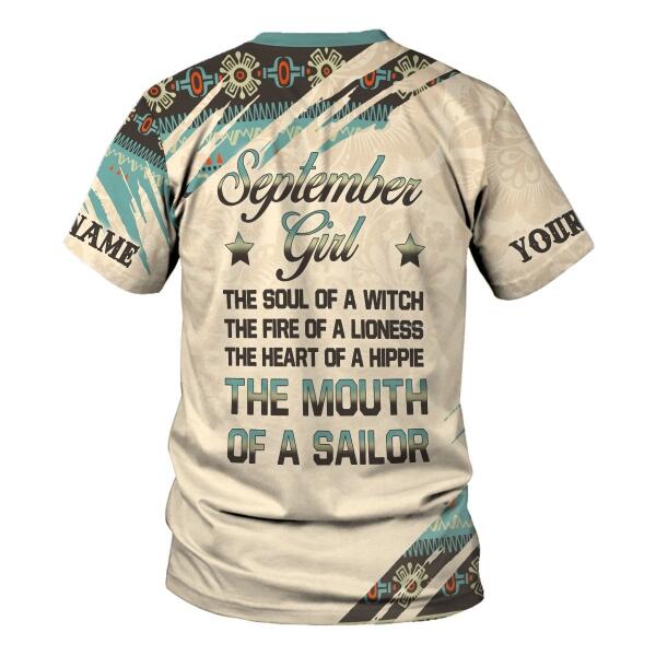 CustomsPig Personalized Tops September Girl All Over Printed
