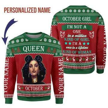 Customspig Personalized Sweatshirt October Girl All Over Printed