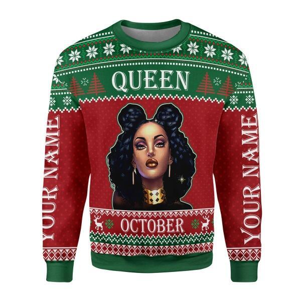 Customspig Personalized Sweatshirt October Girl All Over Printed