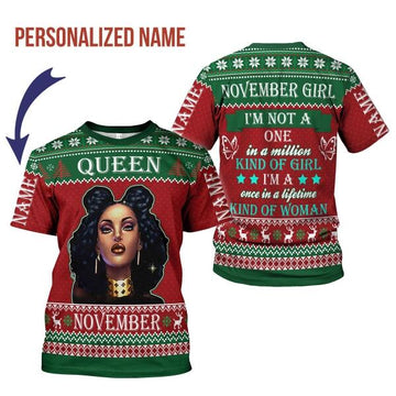 CustomsPig Personalized T-shirt November Girl All Over Printed