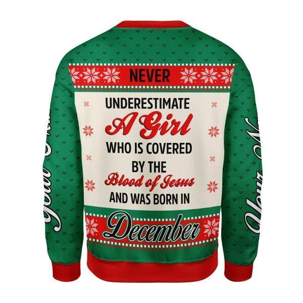 CustomsPig Personalized Ugly Sweater December Girl All Over Printed