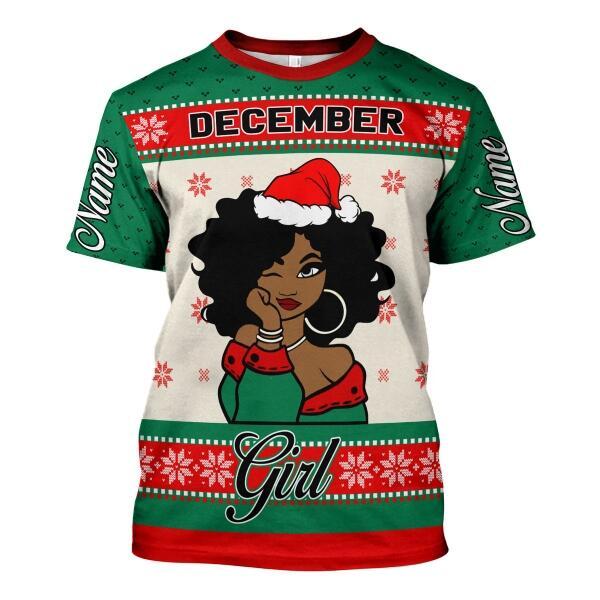 CustomsPig Personalized  Tops  December Girl All Over Printed