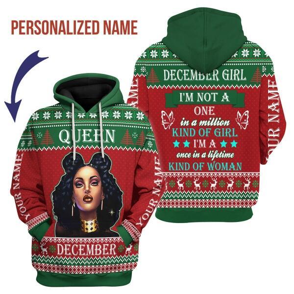 CustomsPig Personalized Hoodie December Girl All Over Printed