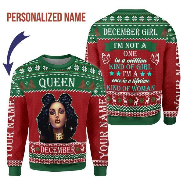 Customspig Personalized Sweatshirt December Girl All Over Printed