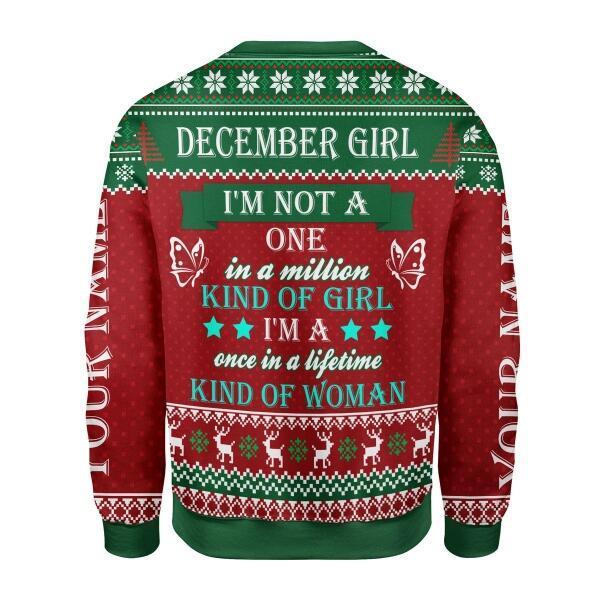 CustomsPig Personalized Ugly Sweater December Girl All Over Printed