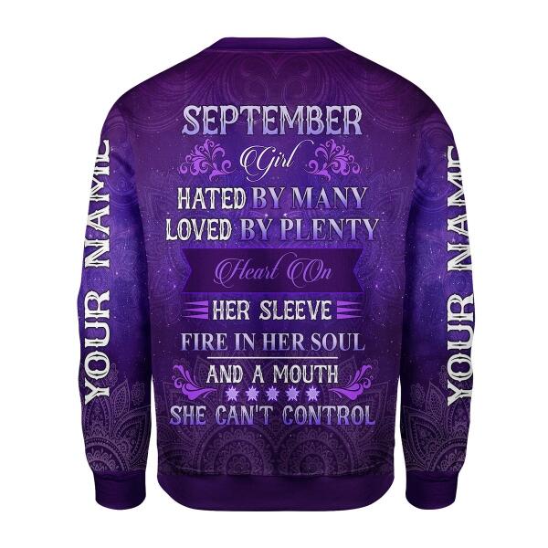 CustomsPig Personalized Ugly Sweater September Girl All Over Printed