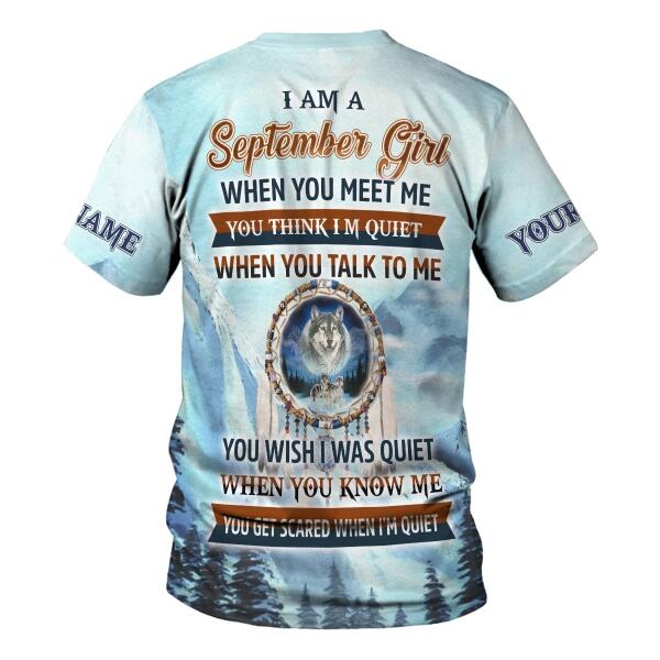 CustomsPig Personalized Tops I Am A September Girl All Over Printed