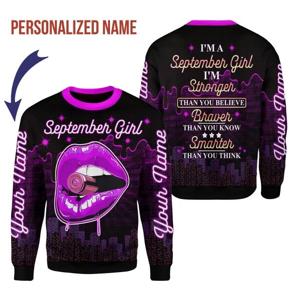 Customspig Personalized Sweatshirt I'm A September Girl All Over Printed